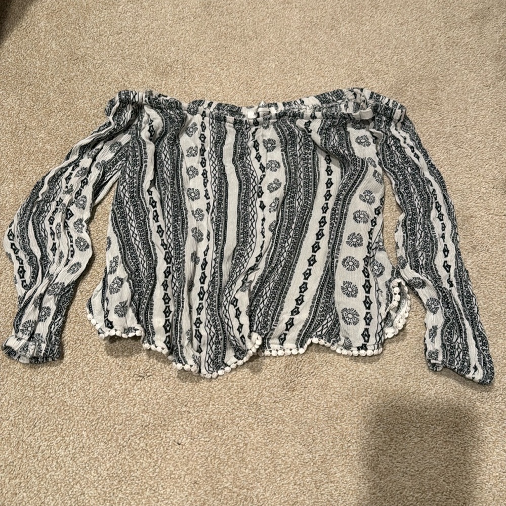 Abercrombie & Fitch Black & White Strapless Top